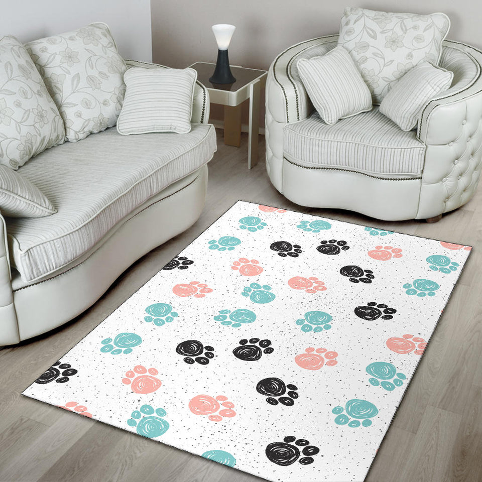 Dog Paws Pattern Print Design 04 Area Rug