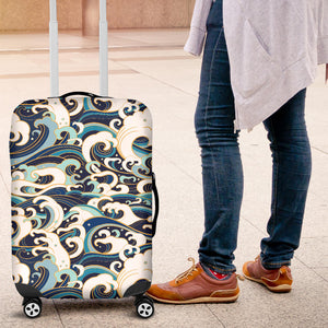 Japanese Wave Pattern Luggage Covers