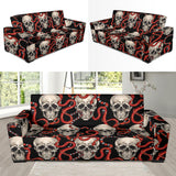 Red Snake Skull Pattern Sofa Slipcover