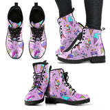 Cute Ice Cream Cone Animal Pattern Leather Boots