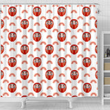 Daruma Japanese Wooden Doll Design Pattern Shower Curtain Fulfilled In US