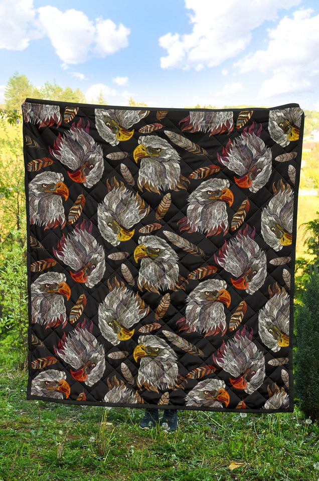 Eagle Pattern Print Design 05 Premium Quilt