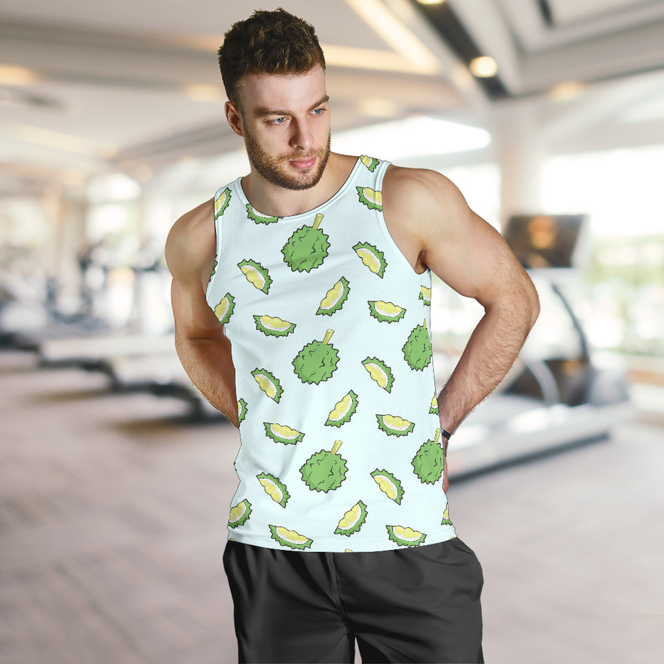 Durian pattern blue background Men Tank Top