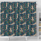 Raccoon Tropical Leaves Pattern Shower Curtain Fulfilled In US