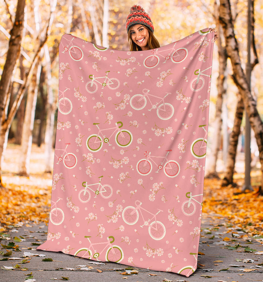 Bicycle Pattern Print Design 02 Premium Blanket