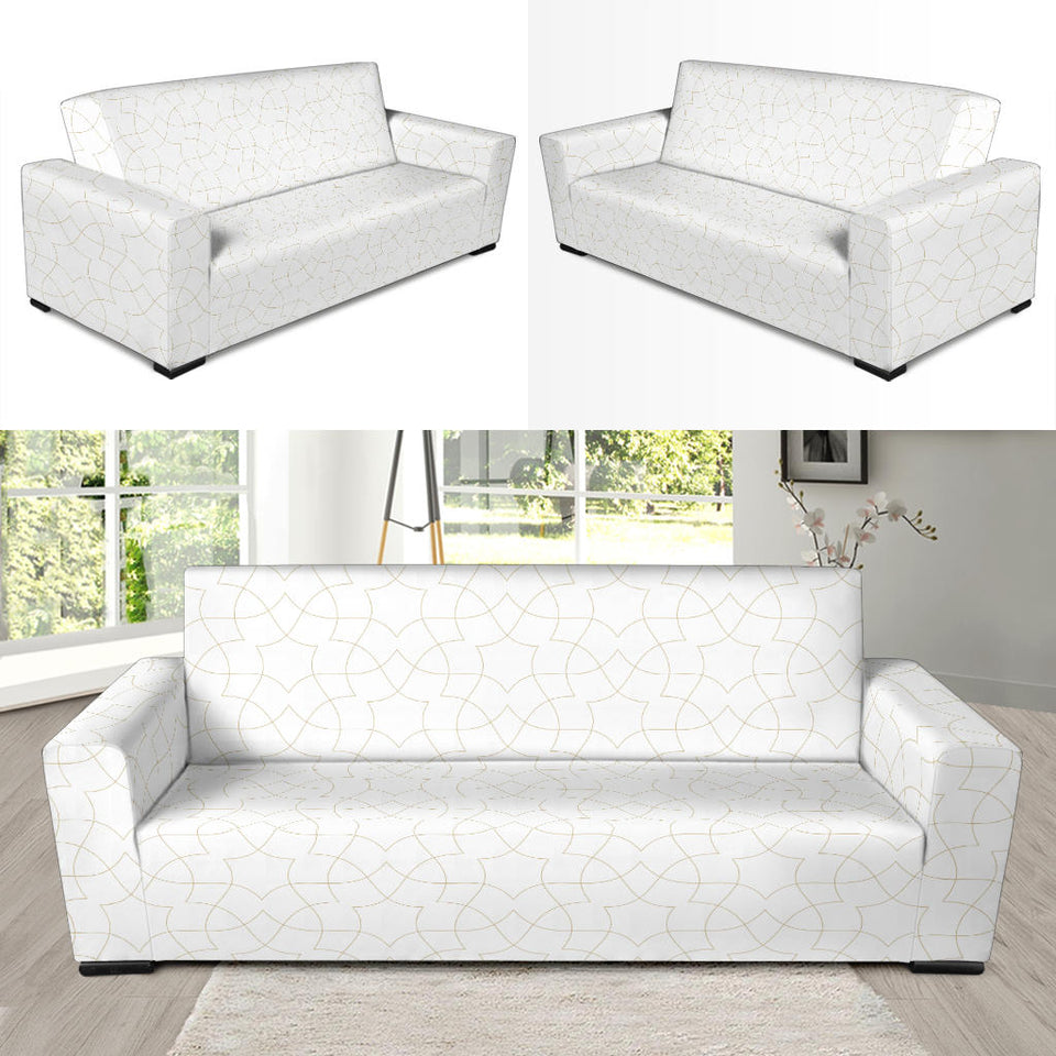 Arabic White Pattern Sofa Slipcover