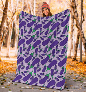 Eggplant Pattern Print Design 03 Premium Blanket
