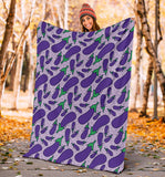 Eggplant Pattern Print Design 03 Premium Blanket
