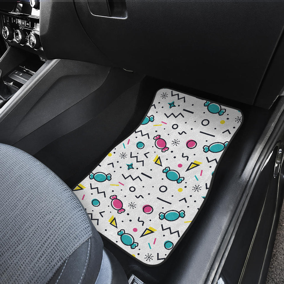 Candy Design Pattern Front And Back Car Mats