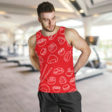 sushi pattern red background Men Tank Top