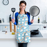 Cute Rainbow Clound Star Pattern Blue Background Adjustable Apron
