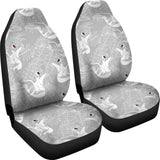 White Swan Gray Background  Universal Fit Car Seat Covers