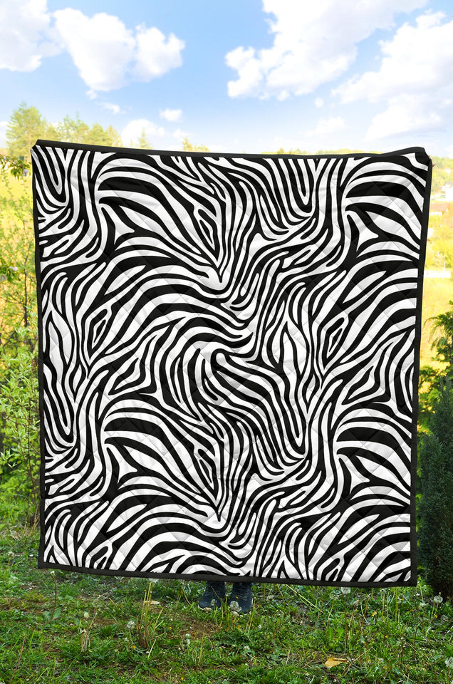 Zebra Skin Pattern Premium Quilt