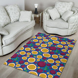 Passion Fruit Blue Background Area Rug