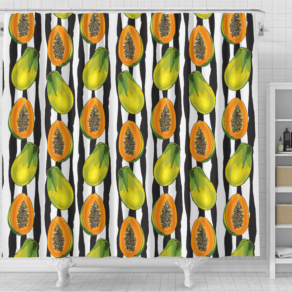 Papaya Design Pattern Shower Curtain Fulfilled In US