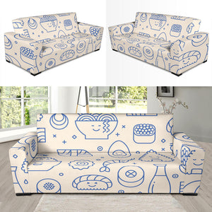 Cute Sushi Icon Pattern Sofa Slipcover