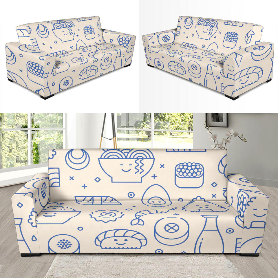 Cute Sushi Icon Pattern Sofa Slipcover