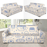 Cute Sushi Icon Pattern Sofa Slipcover