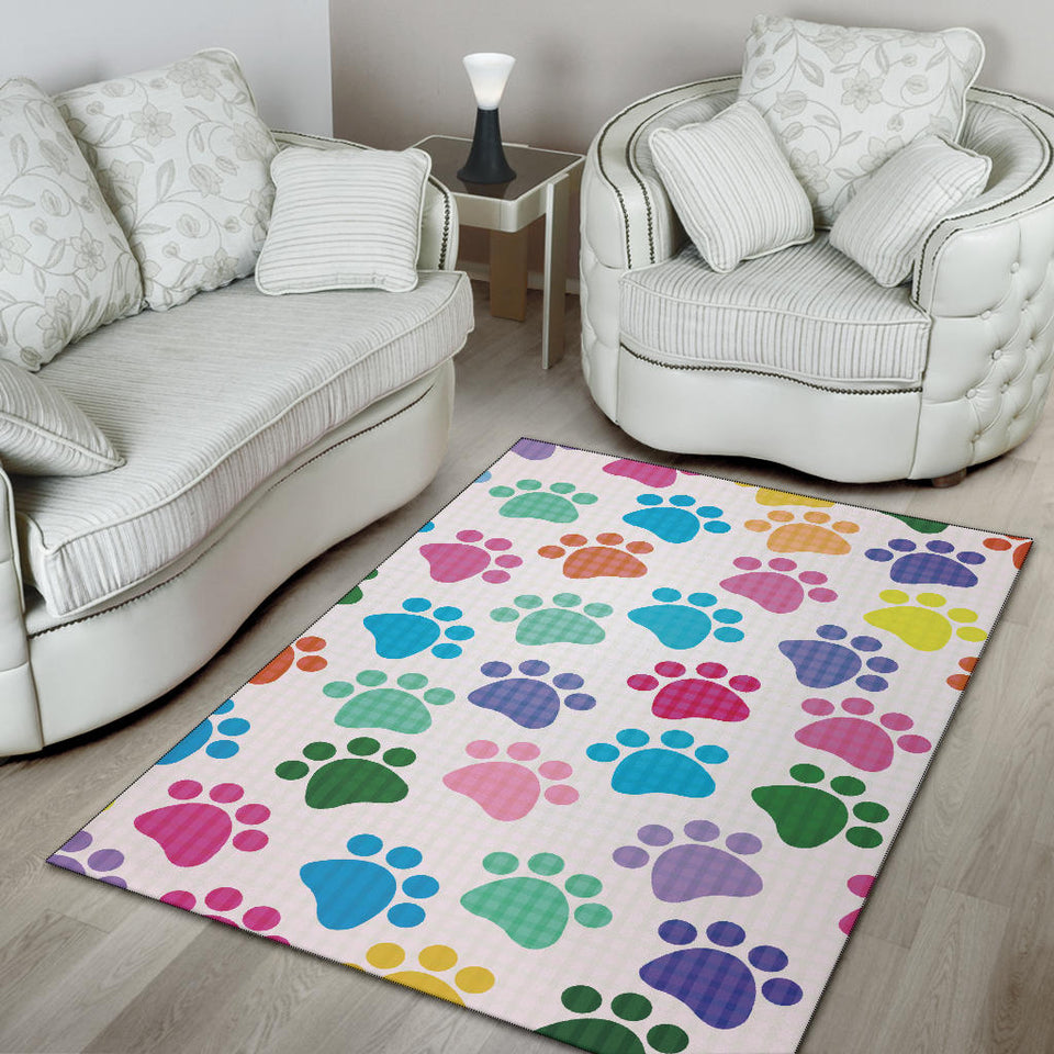 Dog Paws Pattern Print Design 01 Area Rug