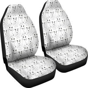 Bull Terrier Pattern Print Design 02 Universal Fit Car Seat Covers