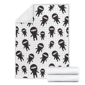 Ninja Pattern Plaid Background Premium Blanket