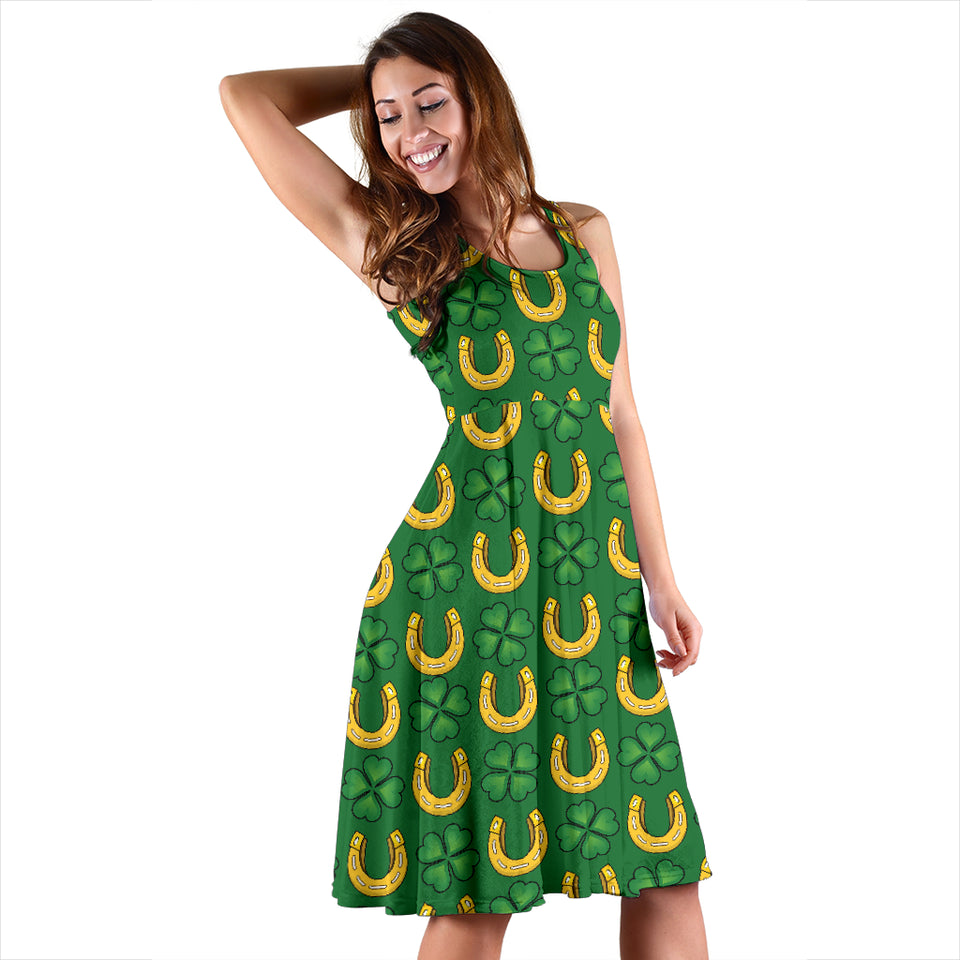Horseshoes Pattern Print Design 05 Sleeveless Midi Dress