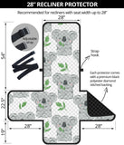 Hand drawn Koala leaves pattern Recliner Cover Protector