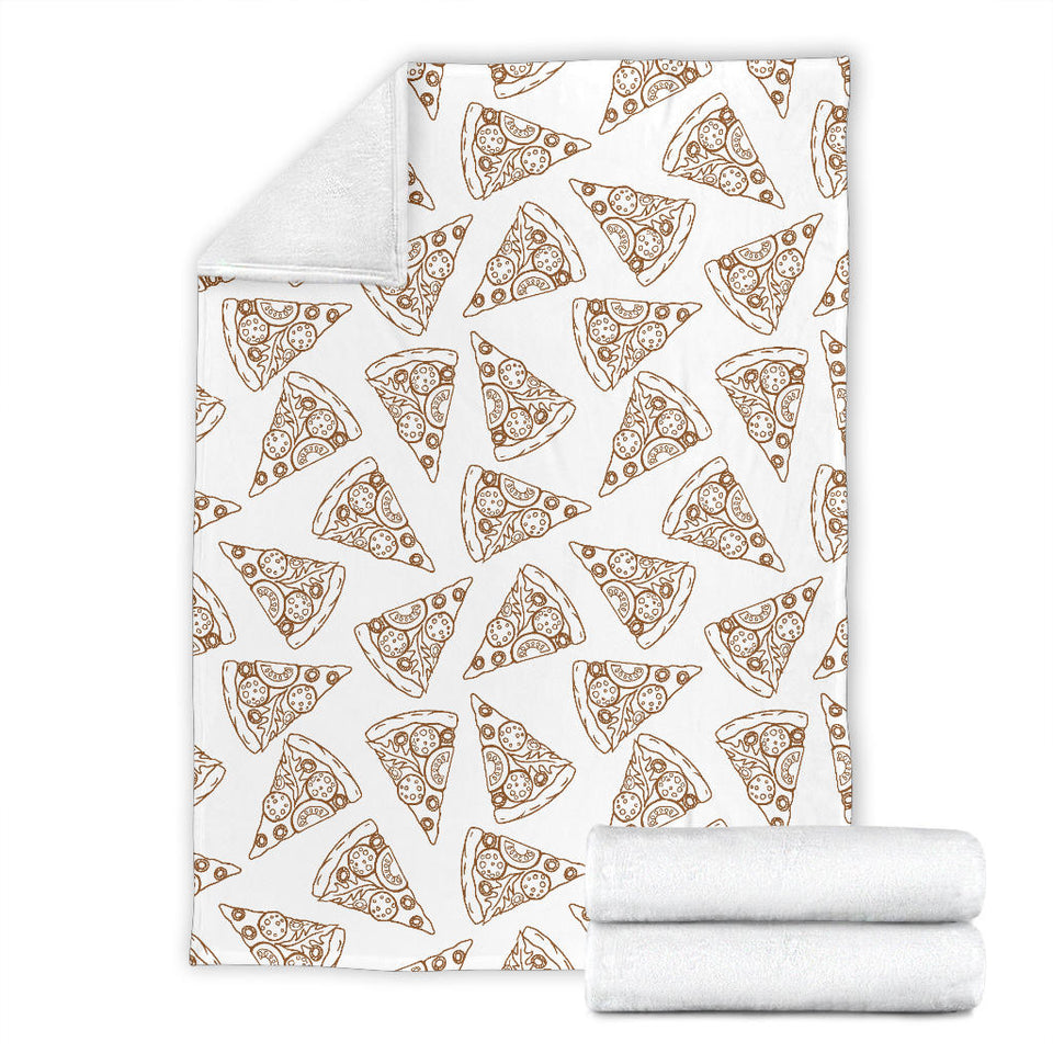 Hand Drawn Pizza Pattern Premium Blanket