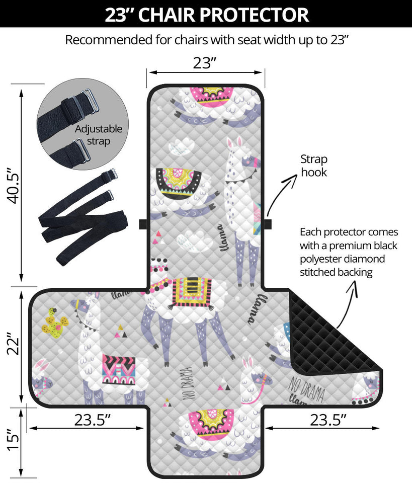 Cute Llama Alpaca pattern Chair Cover Protector