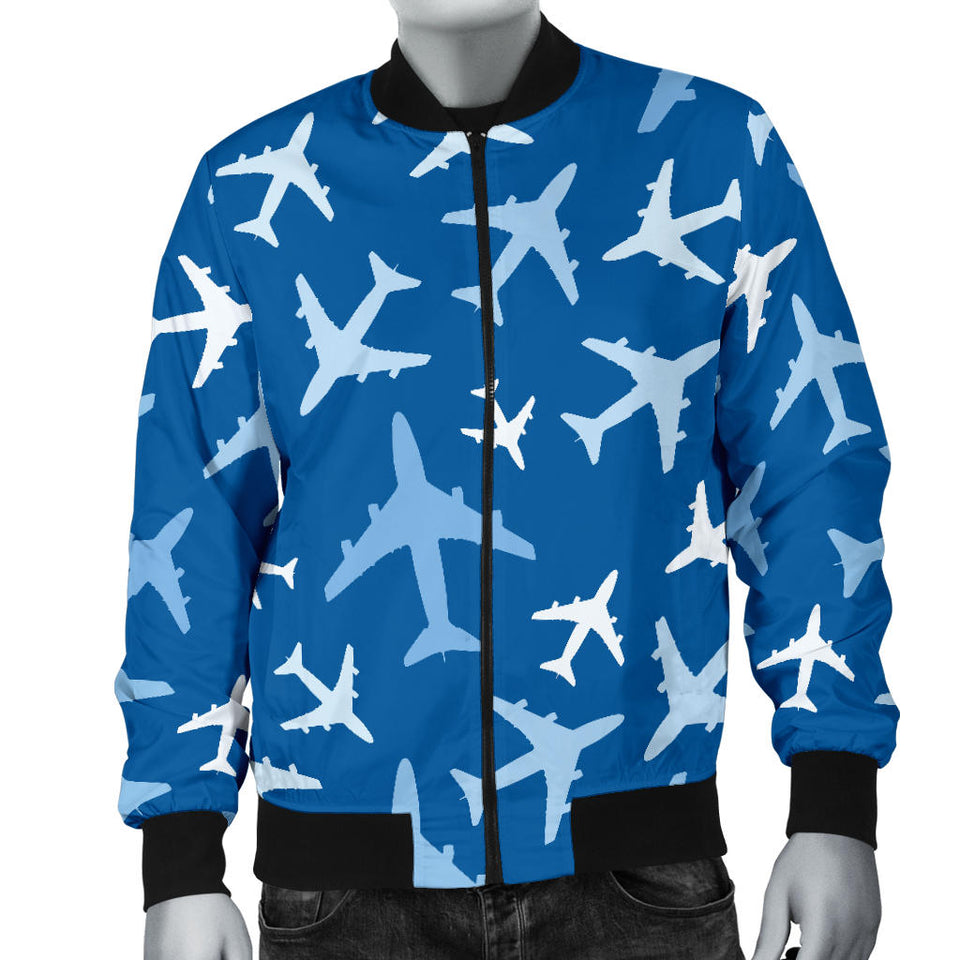 Airplane Pattern In The Sky Men'S Bomber Jacket
