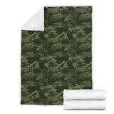 Digital Green Camo Camouflage Pattern Premium Blanket