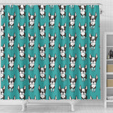 Hand Drawn Boston Terrier Dog Pattern Shower Curtain Fulfilled In US