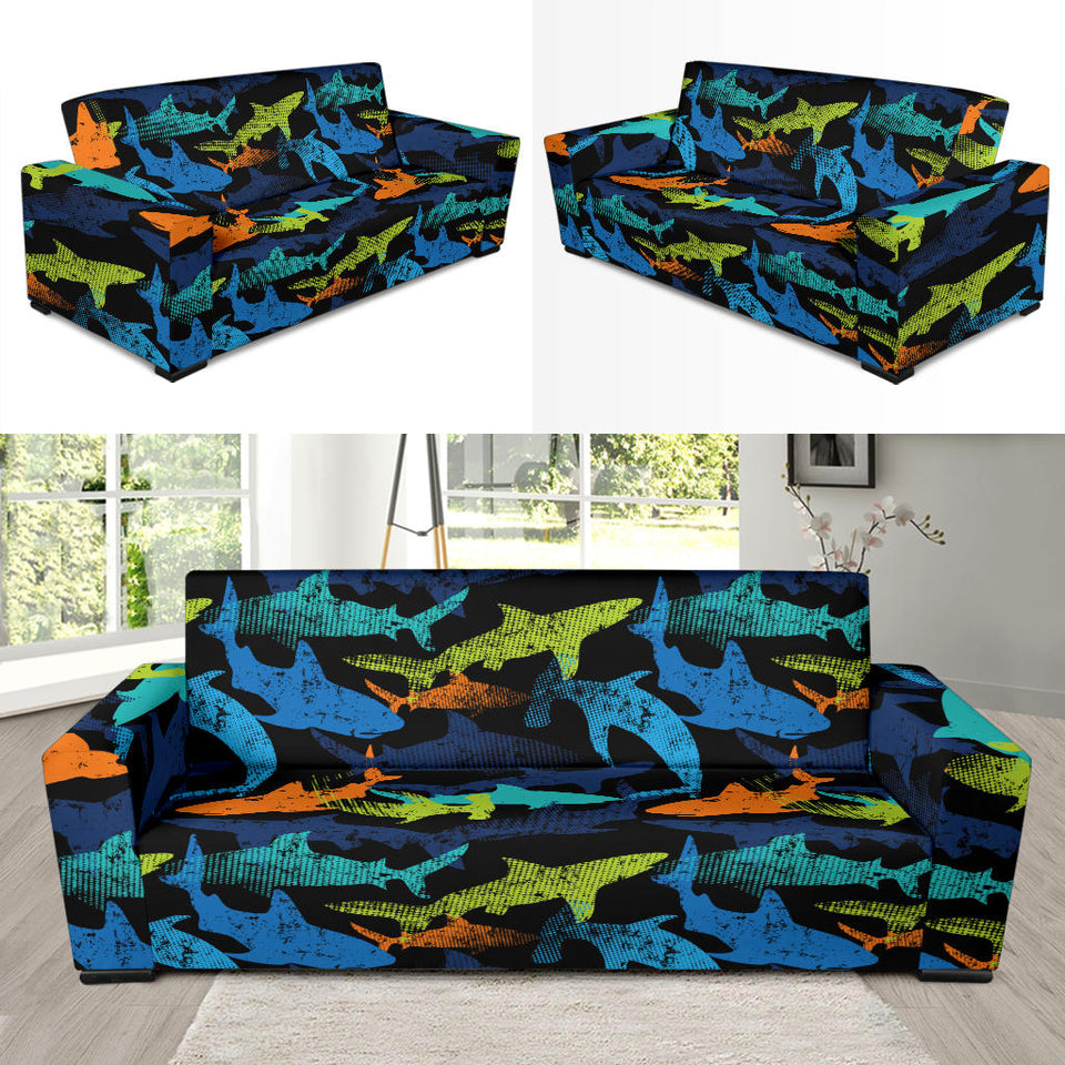 Colorful Shark Sofa Slipcover