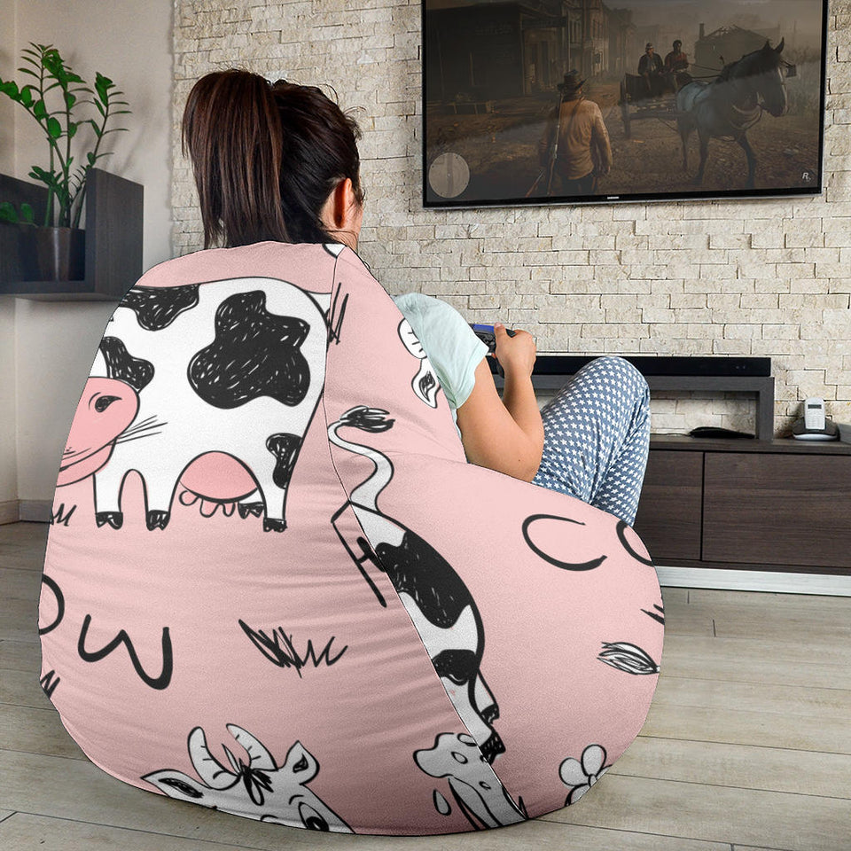 Cows Milk Product Pink Background Bean Bag Cover