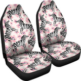 Zebra Pink Flower Background  Universal Fit Car Seat Covers