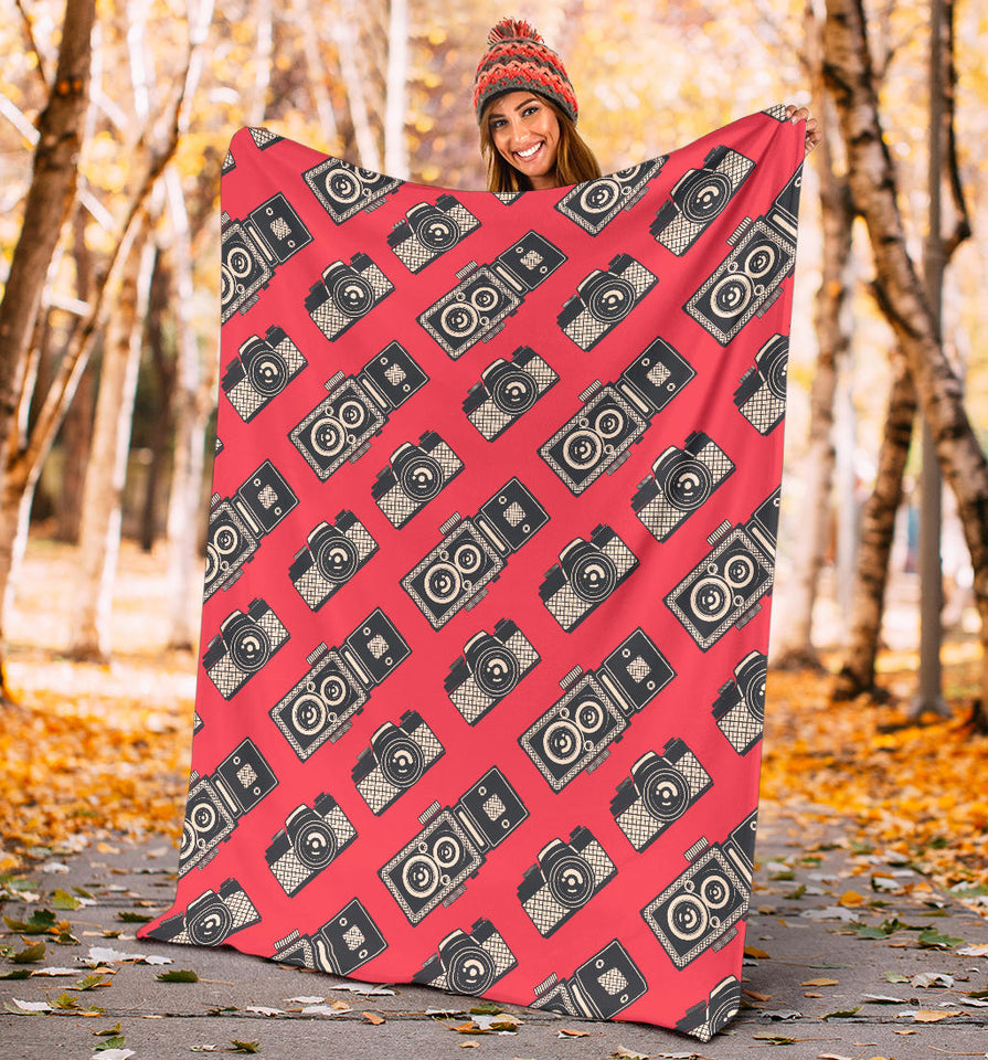 Camera Pattern Print Design 05 Premium Blanket