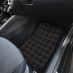 Casino Cards Suits Pattern Print Design 05 Front Car Mats