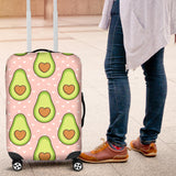 Avocado Heart Pink Background Luggage Covers