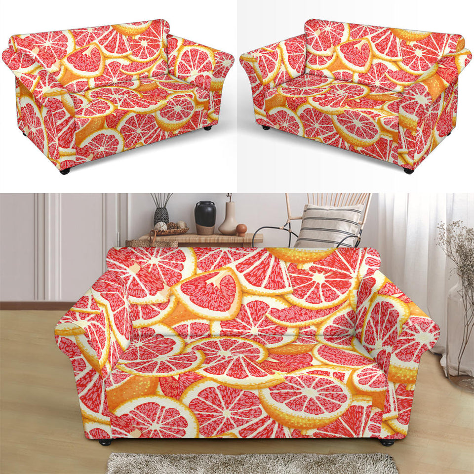 Tropical Grapefruit Pattern Loveseat Couch Slipcover