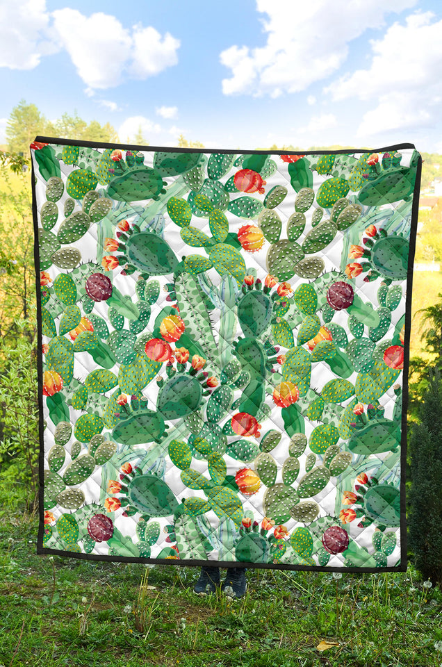 Cactus Design Pattern Copy Premium Quilt