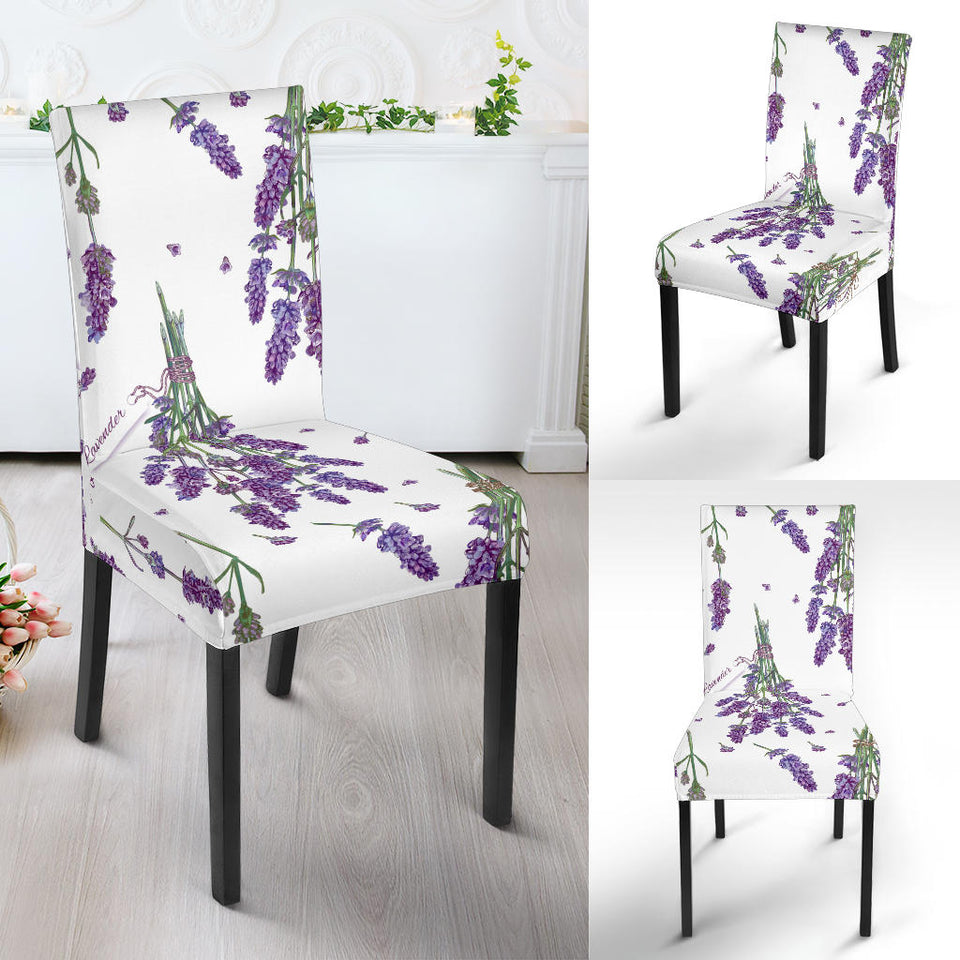 Lavender Flower Design Pattern Dining Chair Slipcover