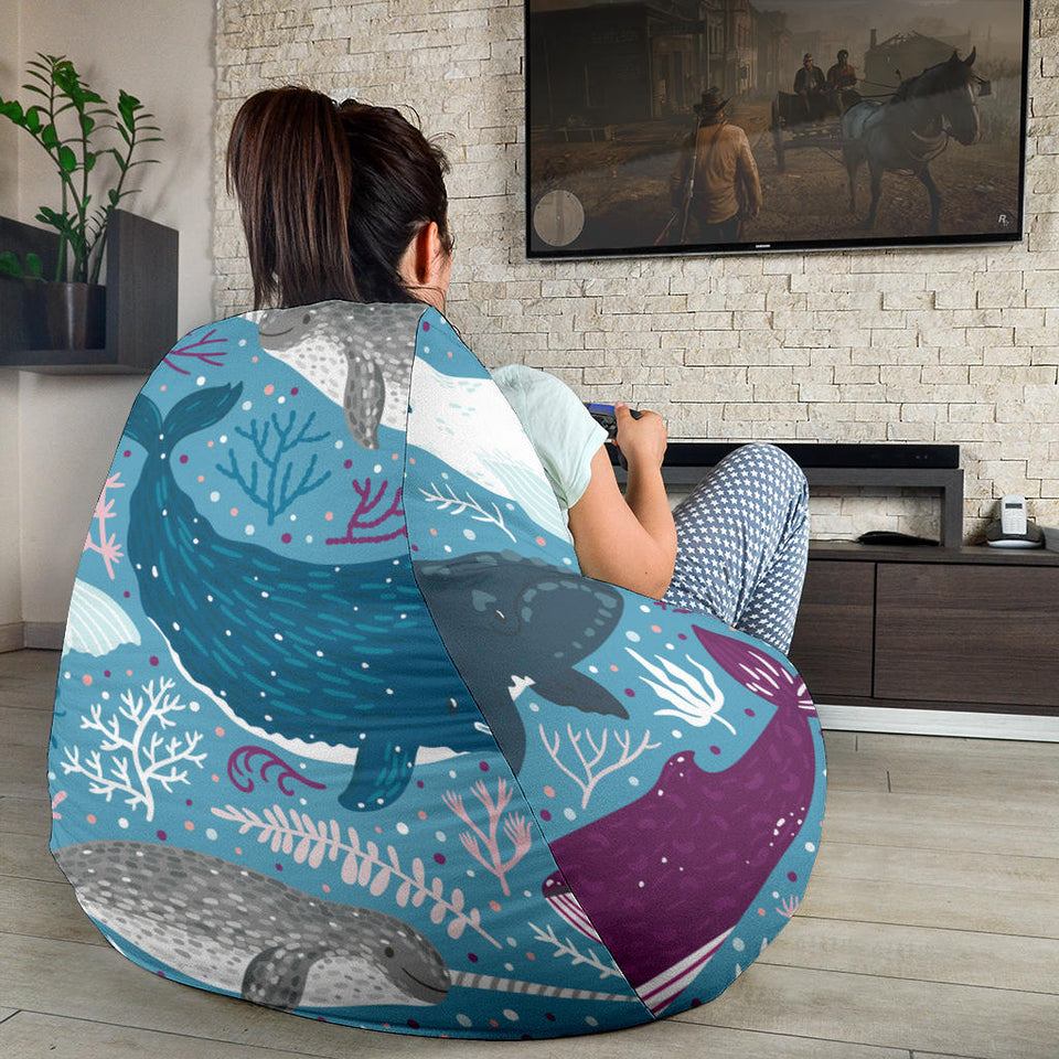 Whale Design Pattern Bean Bag Cover