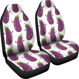Eggplant Pattern Print Design 01 Universal Fit Car Seat Covers