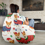Corgi Christmas Pattern Bean Bag Cover