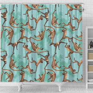 Monkey Palm Tree Background Shower Curtain Fulfilled In US