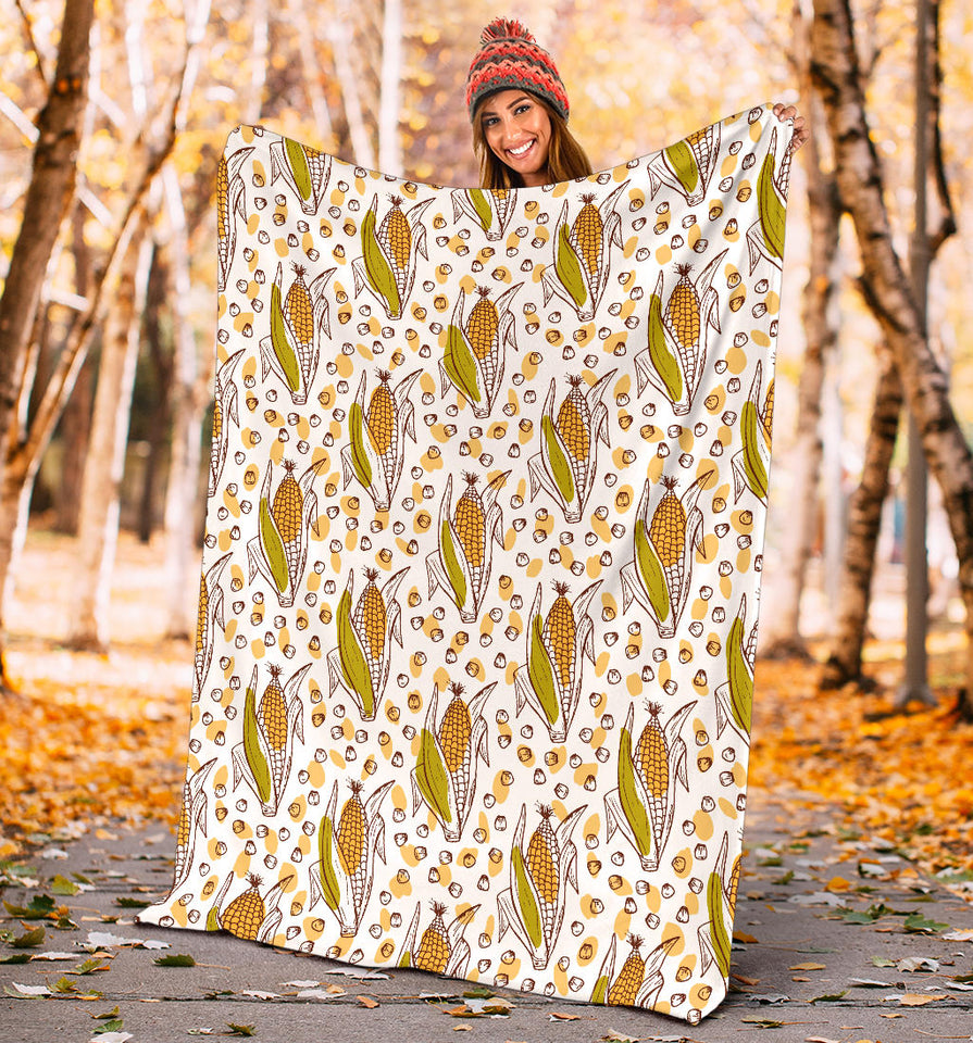 Corn Pattern Print Design 02 Premium Blanket