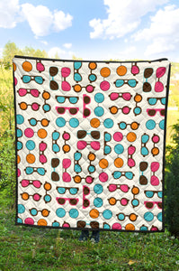 Sun Glasses Pattern Print Design 03 Premium Quilt