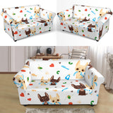 Cute Chihuahua Dog Pattern Loveseat Couch Slipcover