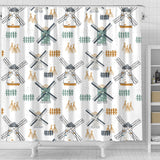 Windmill Pattern Shower Curtain Fulfilled In US