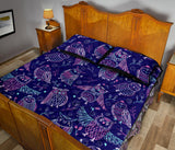 Cute owls pattern boho style ornament Quilt Bed Set